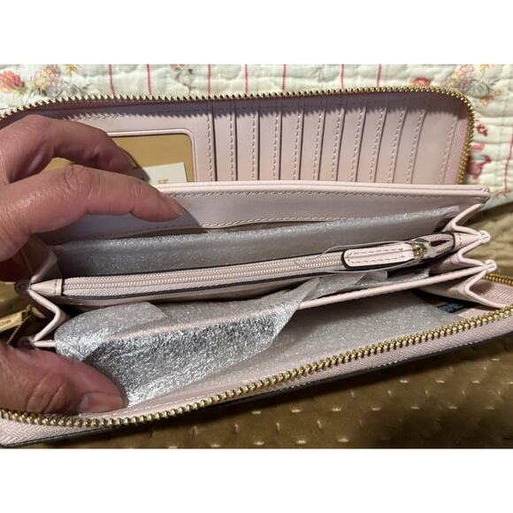 NWT Michael Kors Jet Set Travel Continental Long Wallet Wristlet Powder blush - Picture 6 of 9